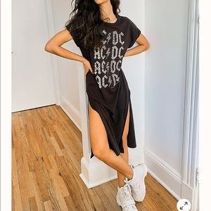 Chaser x Free People AC/DC Maxi T-shirt Dress, Med